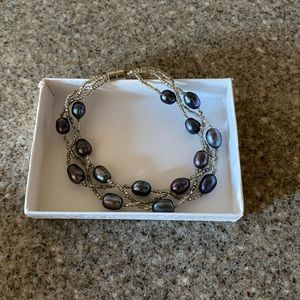 Cultured Pearl & Silver Bracelet - New